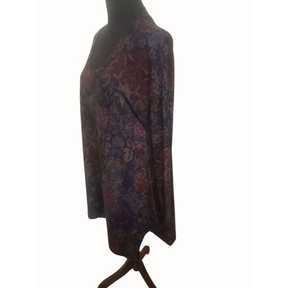 Soft Surroundings Womens Long Sleeve Tunic Dress Multicolor Abstract Print M - Picture 6 of 12
